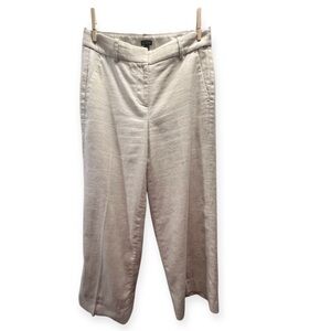J.Crew Linen Beige Cropped Flare Pants- Size 4P